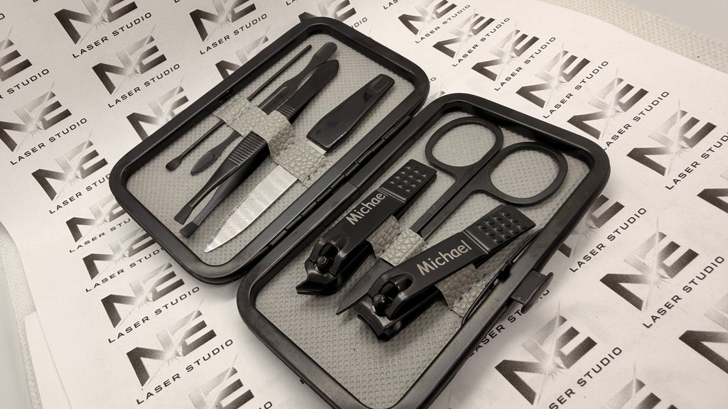Personalised Manicure & Nail Care Set – Custom Engraved Name – Gift for Him or Her