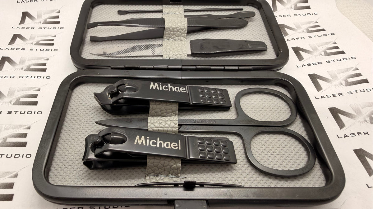 Personalised Manicure & Nail Care Set – Custom Engraved Name – Gift for Him or Her