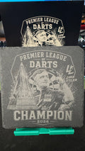 Luke Littler Premier League Darts Champion 2026 Laser Engraved Coaster