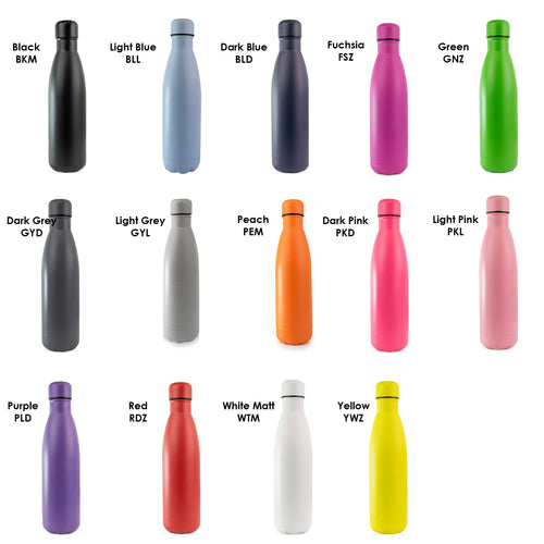Personalised Engraved 500ml Thermal Bottle – Custom Stainless Steel Insulated Water Bottle with Name, Logo or Text
