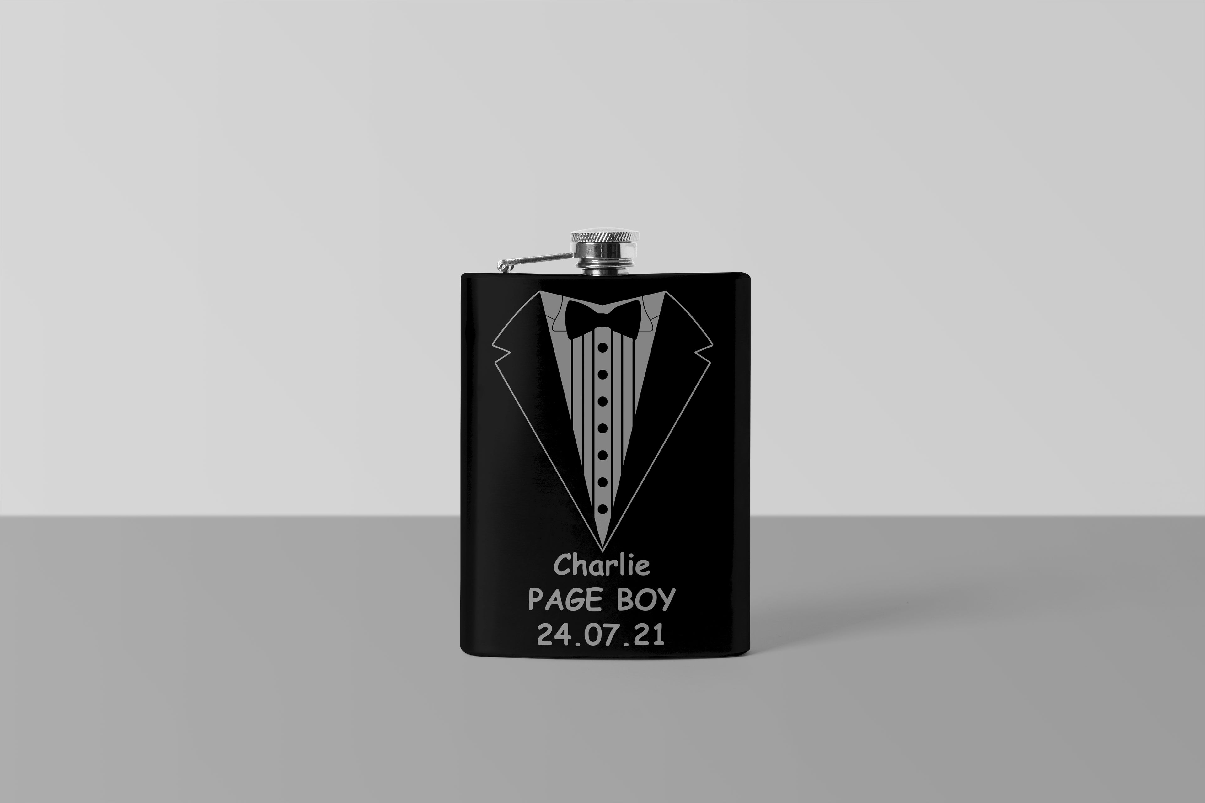 Personalised Engraved Stainless Steel hip flask 6oz